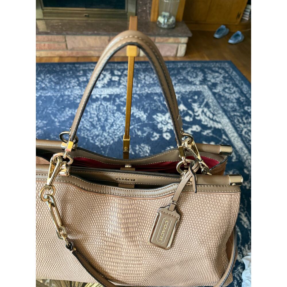 Coach Madison Collection Python Embossed Carrie Convertible Handbag - Picture 11 of 13